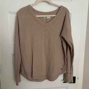 Hollister Beige Ribbed Knit Top